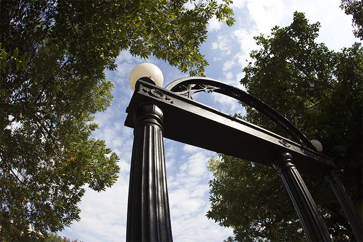 The archway entrance to UGA's campus.